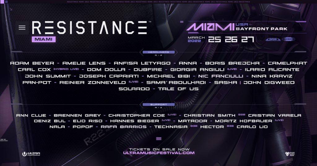Reinier Zonneveld - Live @ Resistance Stage, Ultra Music Festival Miami, United States - 27 March 2022
